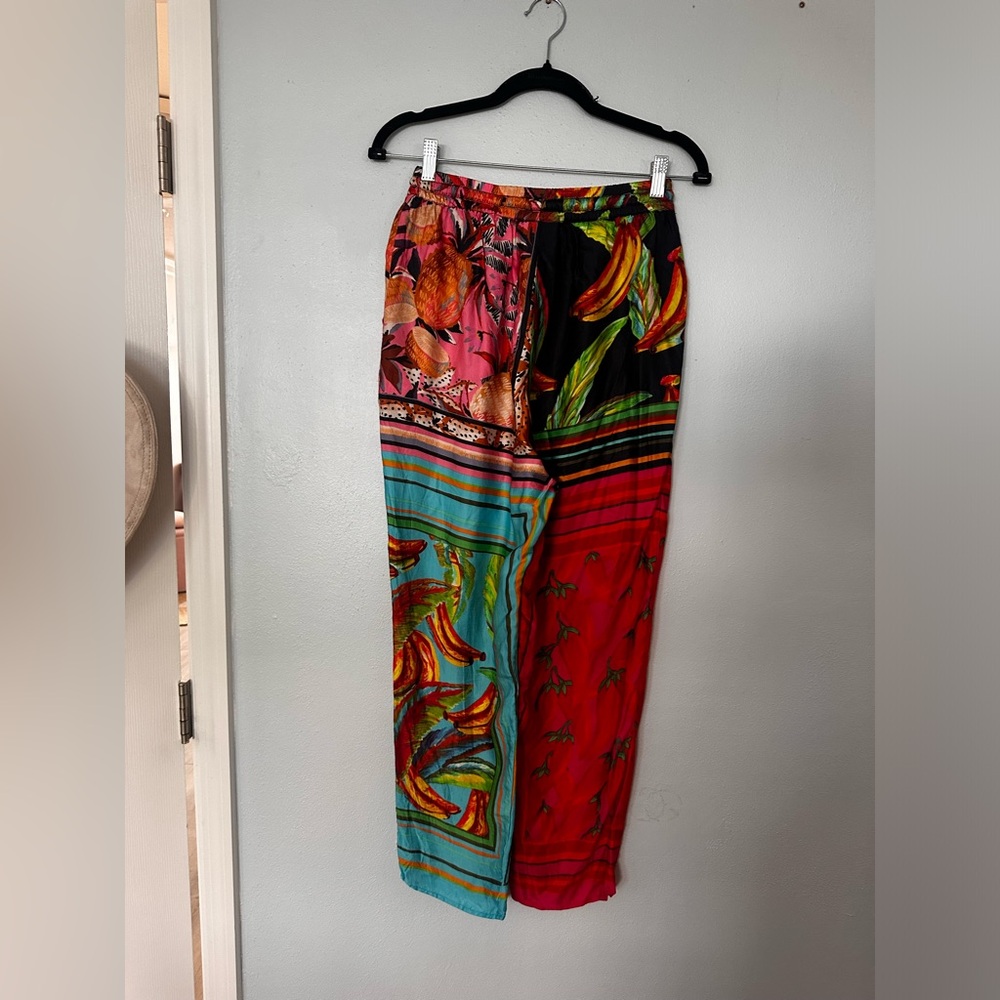 Farm Rio Mixed Scarf Pants Multi Size M - Picture 5 of 6